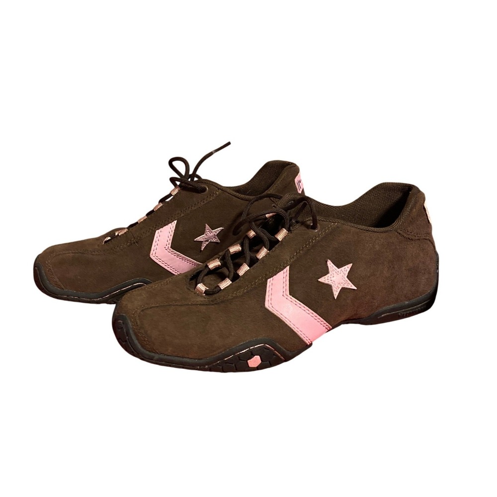 Y2K Converse Suede Sneakers 6‎ Brown Pink Retro Skater Tennis Shoes Indie Ballet
